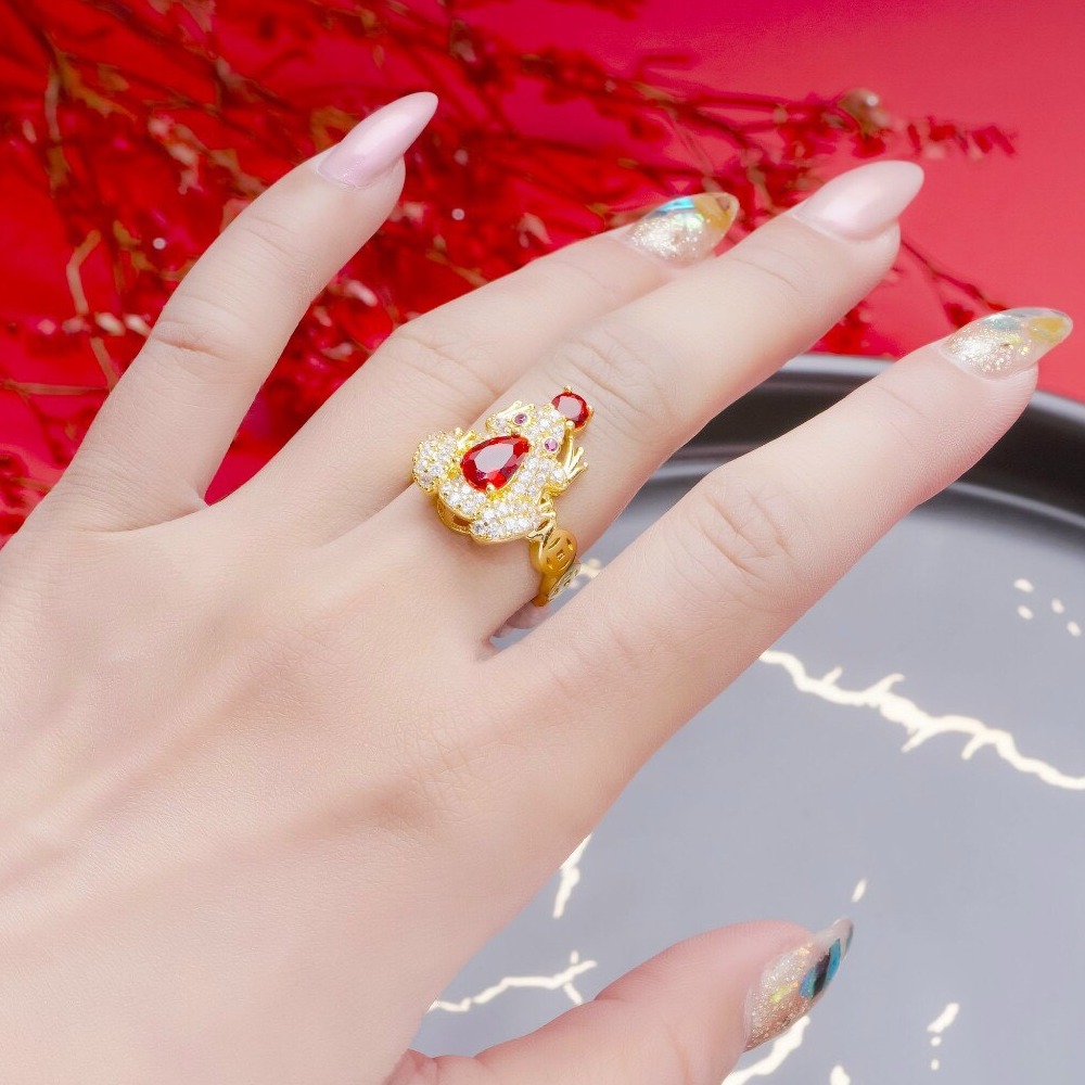 Nhẫn Nữ Cóc Ngậm Đá Đỏ Tài Lộc May Mắn Đủ Size Không Ngứa HN5516 Dùng Đeo Đi Tiệc Sang Trọng Lên Hình Xinh Xắn - Queen Jewelry Trang Sức Nữ Đẹp Giá Rẻ