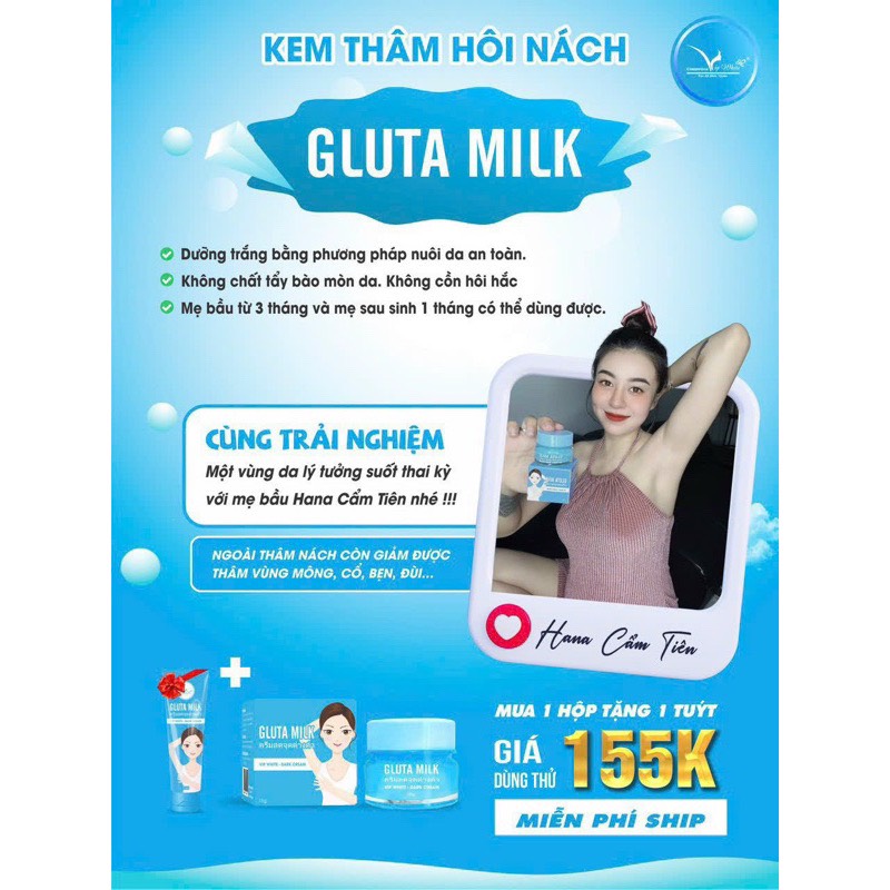(Mua 1 Tặng 1) Kem Thâm Nách Gluta Milk Thai Lan