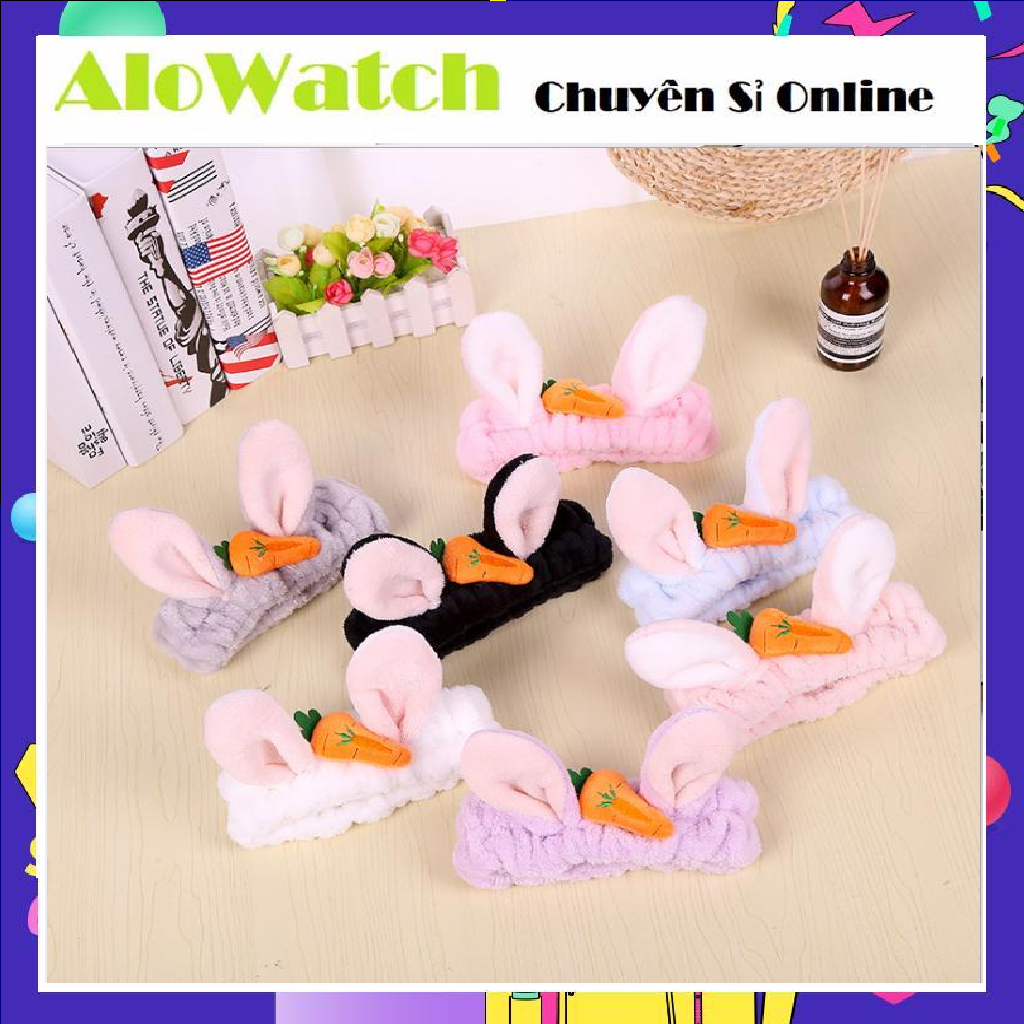 Alowatch băng đô 3d thỏ cà rốt dày mềm mịn cao cấp