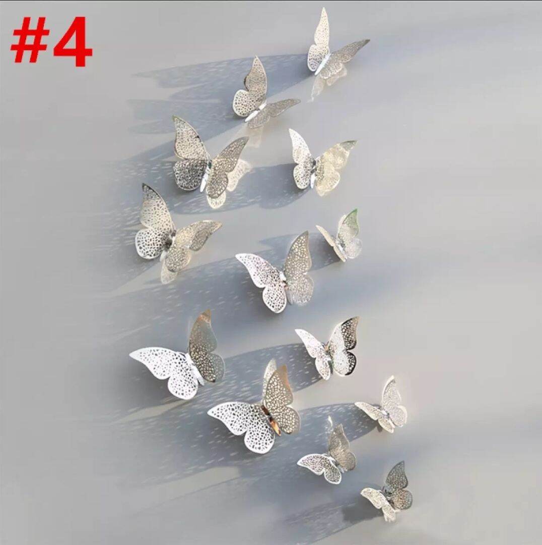 Set 12 Bướm Dán Tường Trang Trí 3D.
