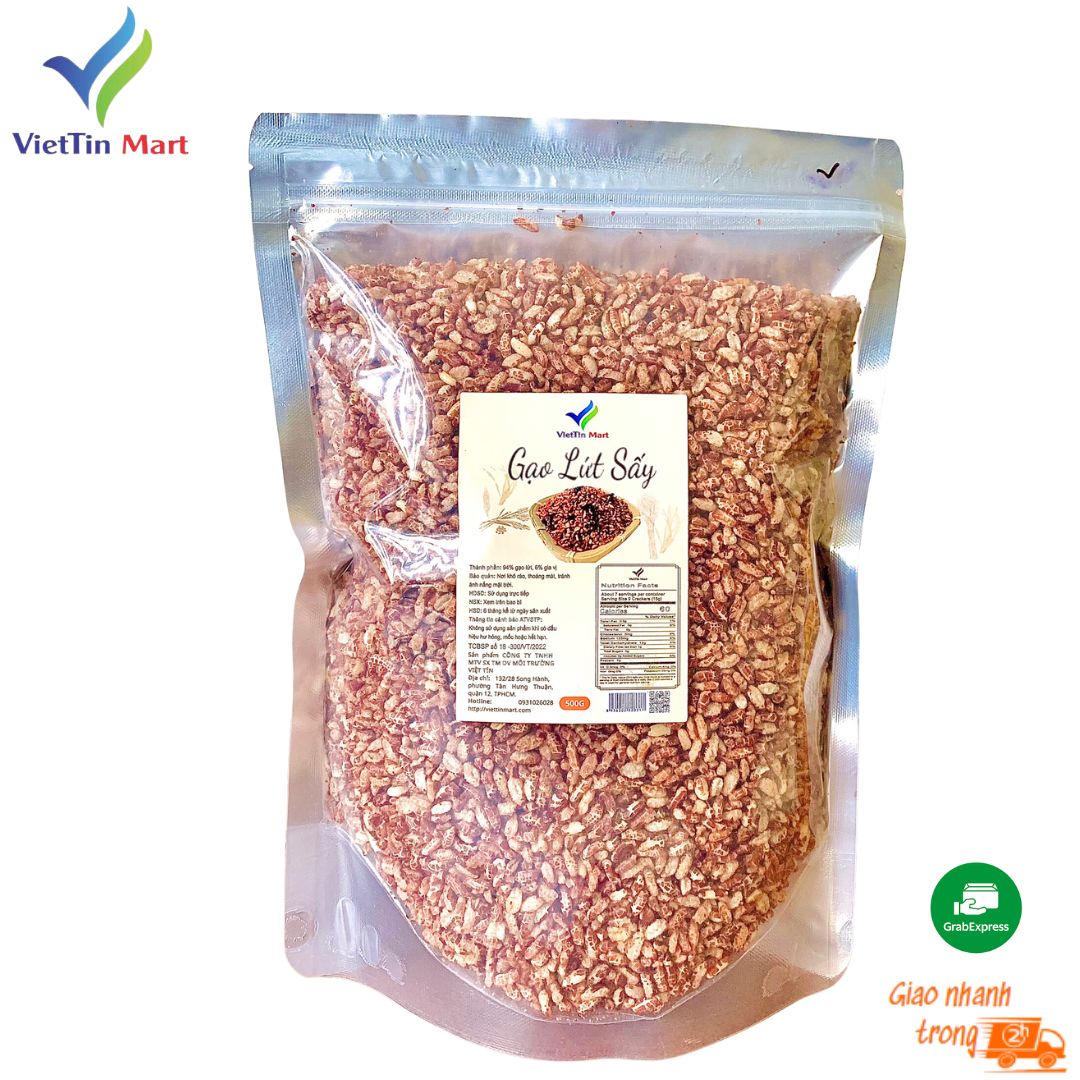 500g gạo lứt sấy giòn tẩm gia vị-viettin mart
