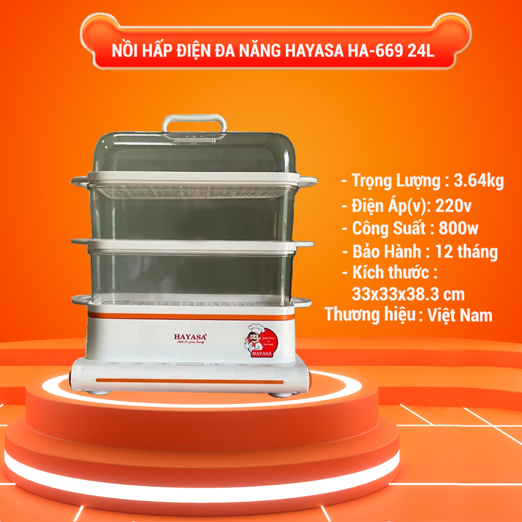 NỒI HẤP ĐIỆN ĐA NĂNG HAYASA HA-699 24 LÍT