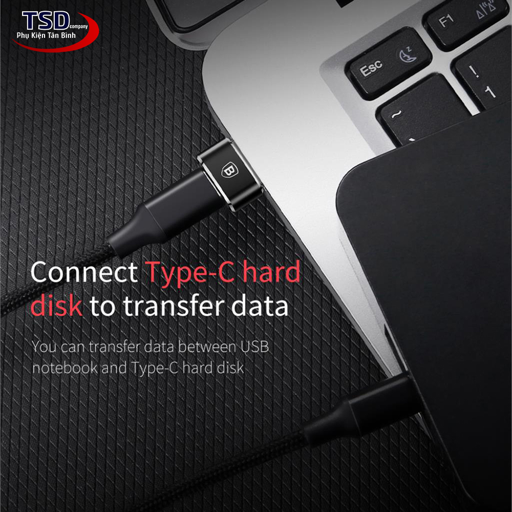 Đầu Chuyển USB Sang Type-C Tốc Độ Cao Baseus ( Max 5A )