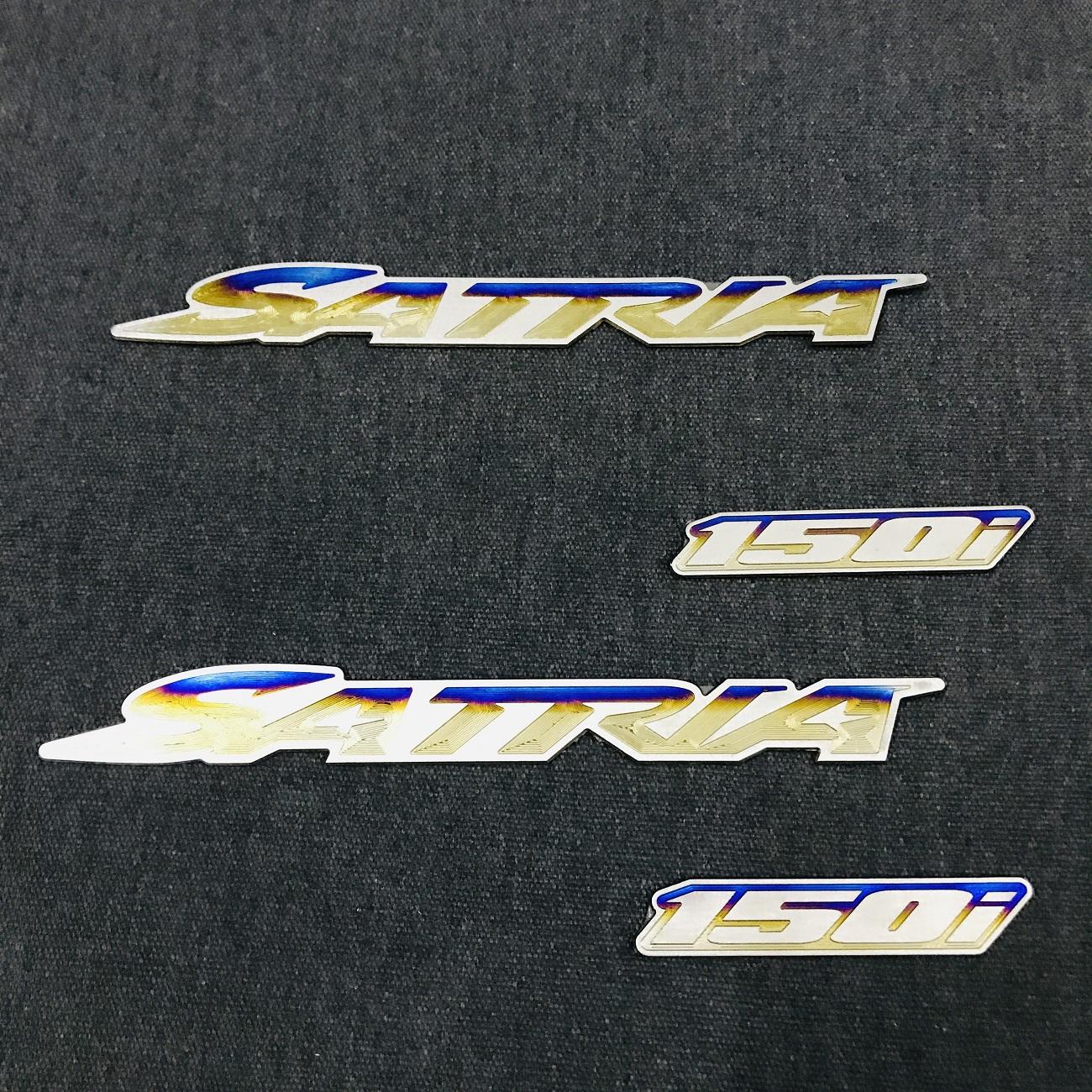 [HCM][NHÌN LÀ MÊ] Cặp tem logo tem chữ nổi decal chữ titan SATRIACHỮ 150i TITAN TRANG TRÍ XE (FULL TITAN )