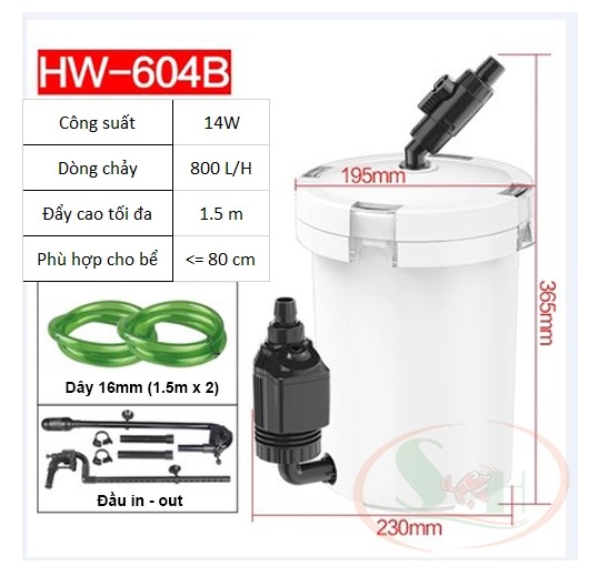 Lọc Phụ Có Bơm Sunsun HW-603B Và HW-604B (Vỏ Đục)