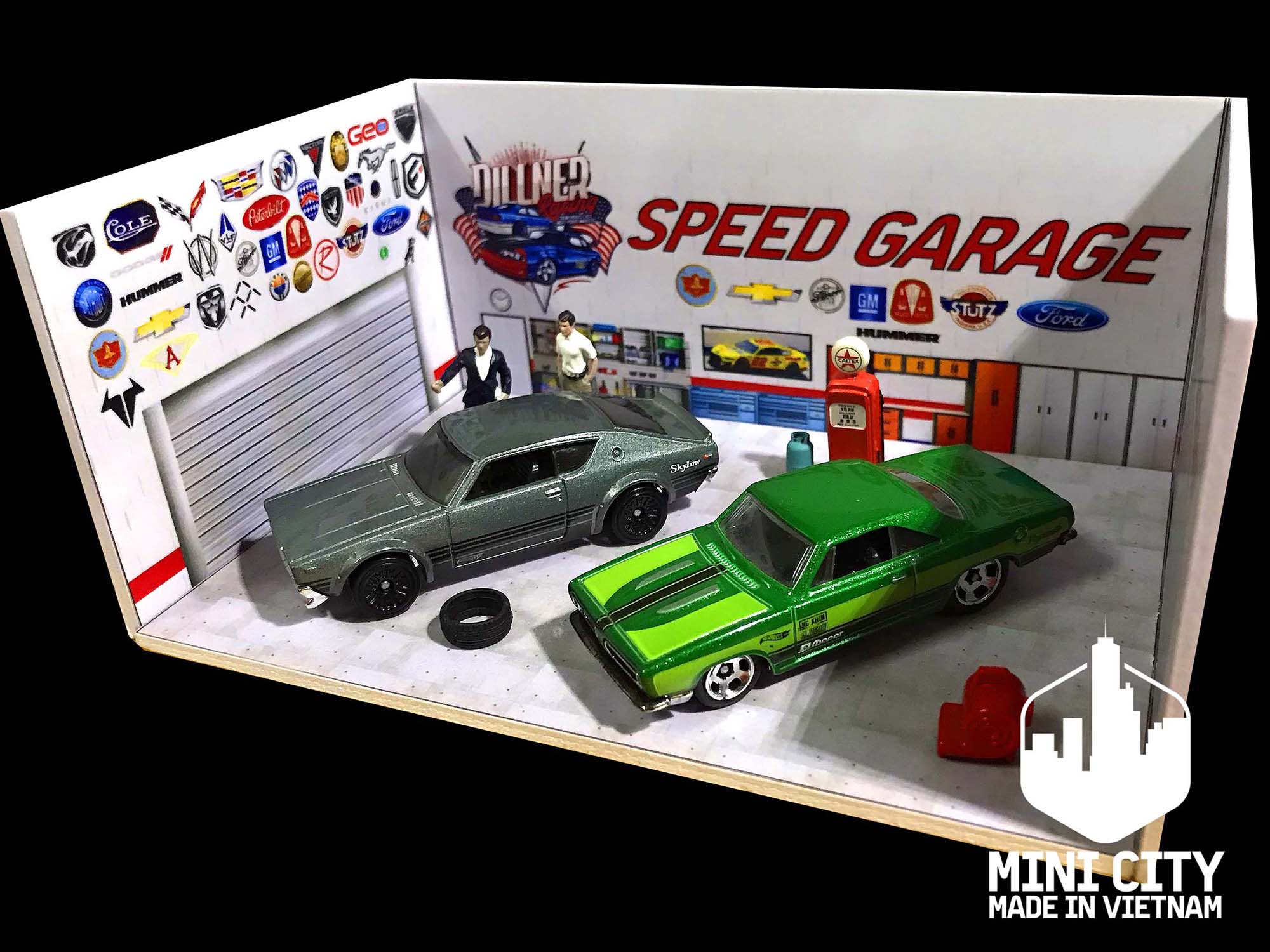 Mô hình garage 1/64 trang trí