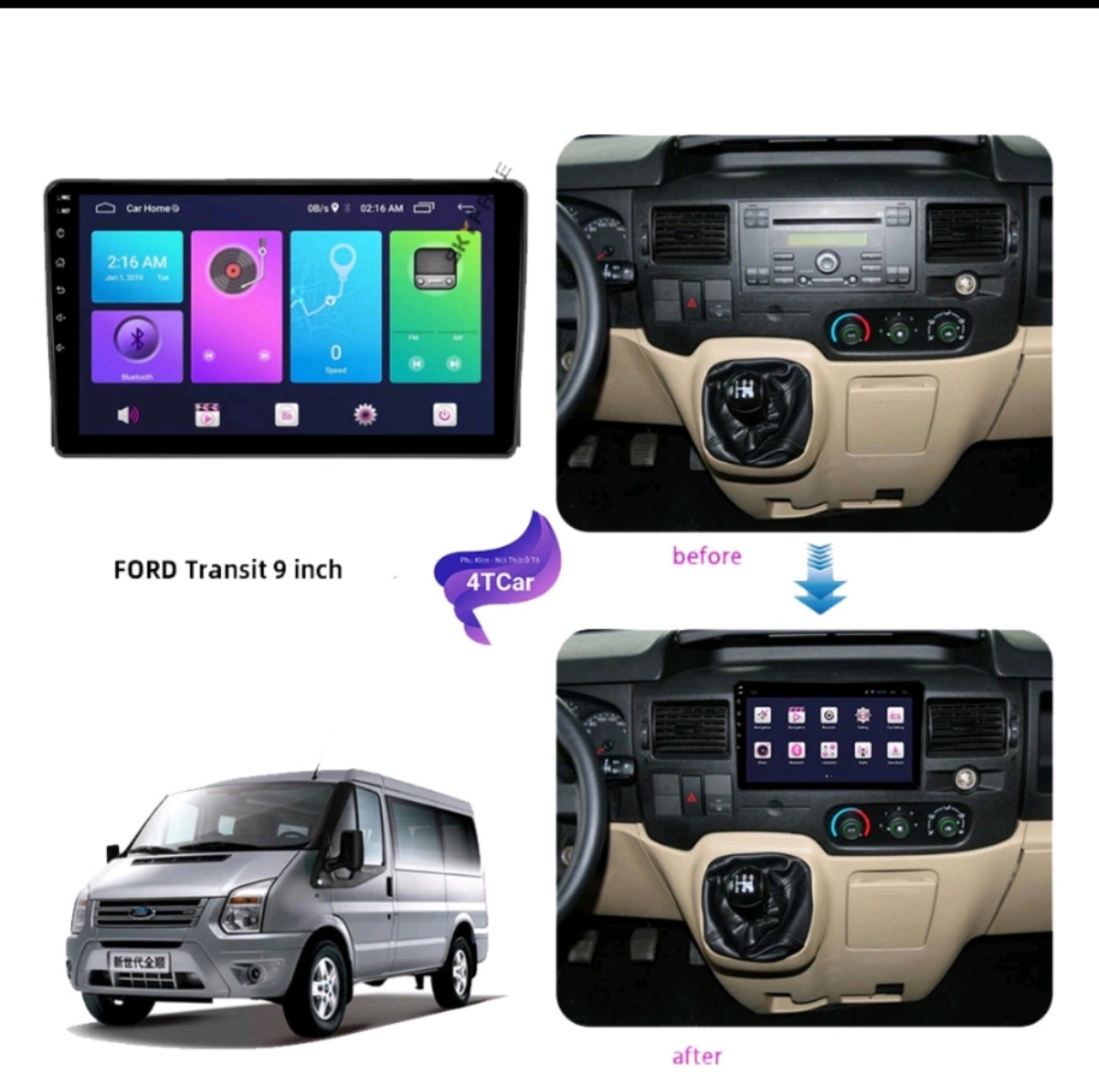 Mặt dưỡng 9in theo xe Ford Transit