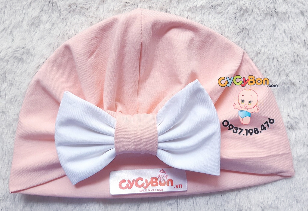 Nón Mũ Turban Cho Bé Gái Màu Da Chất Vải Cotton Co Giãn - Có Đủ Size Kể Cả Size Sơ Sinh !