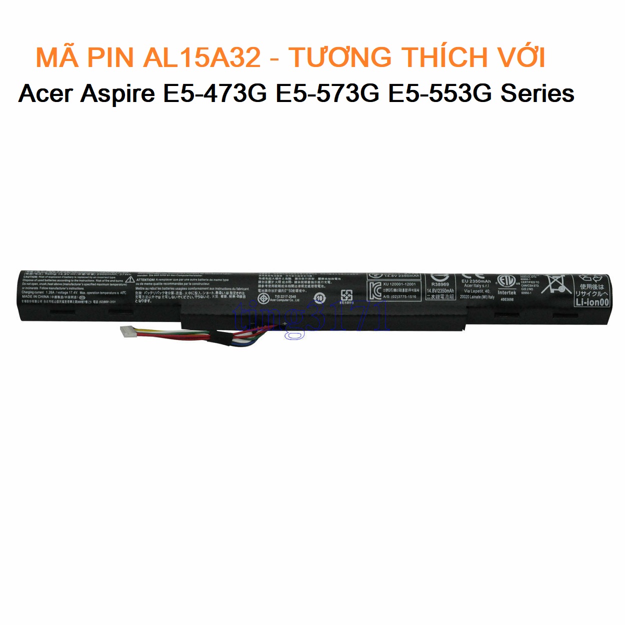 [HCM]Pin Cho Laptop Acer Aspire E5-422 E5-573 E5-573G E5-573T E5-522 E722 F5-571 E5-473G E5-573G E5-553G Series Mã pin AL15A32