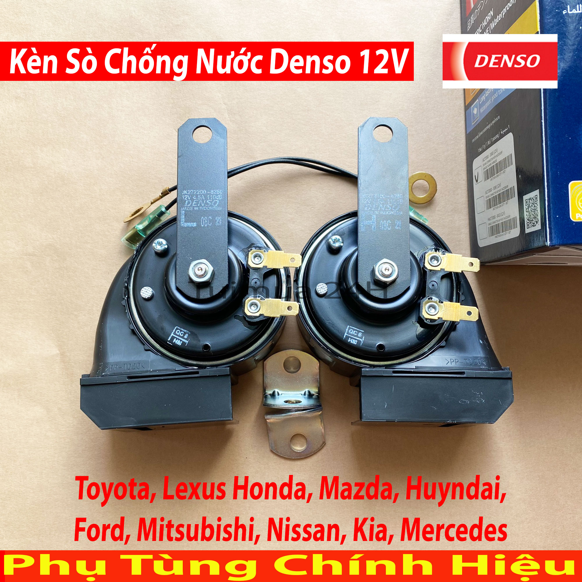 [HCM]Kèn Sò Chống Nước Denso 12V Độ cho Oto và xe máy