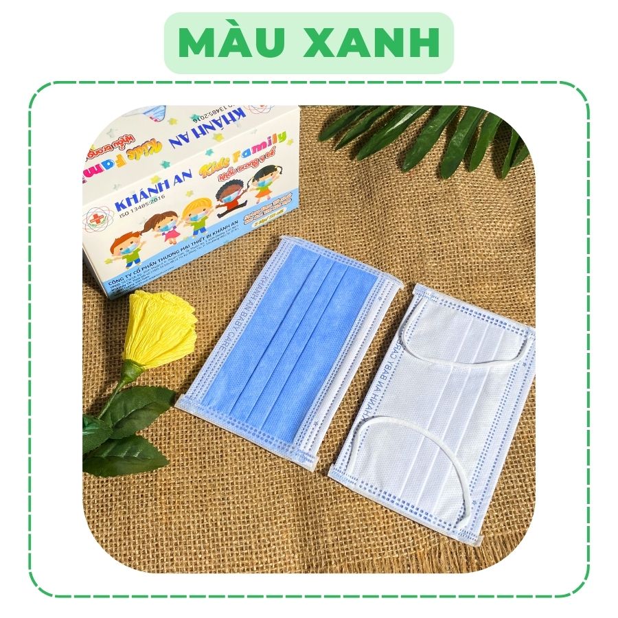 [Giá Sỉ ] Khẩu Trang y tế 4 lớp Kháng khuẩn Màu Xanh Hộp 50 cái (4 Layers Face Mask) K01