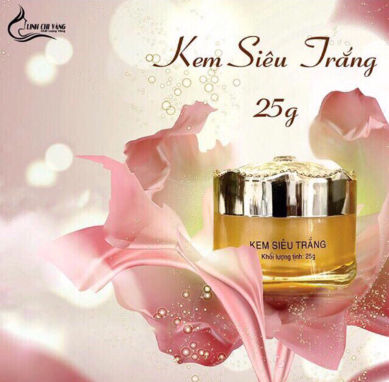 Kem siêu trắng linh chi vàng 25g vip