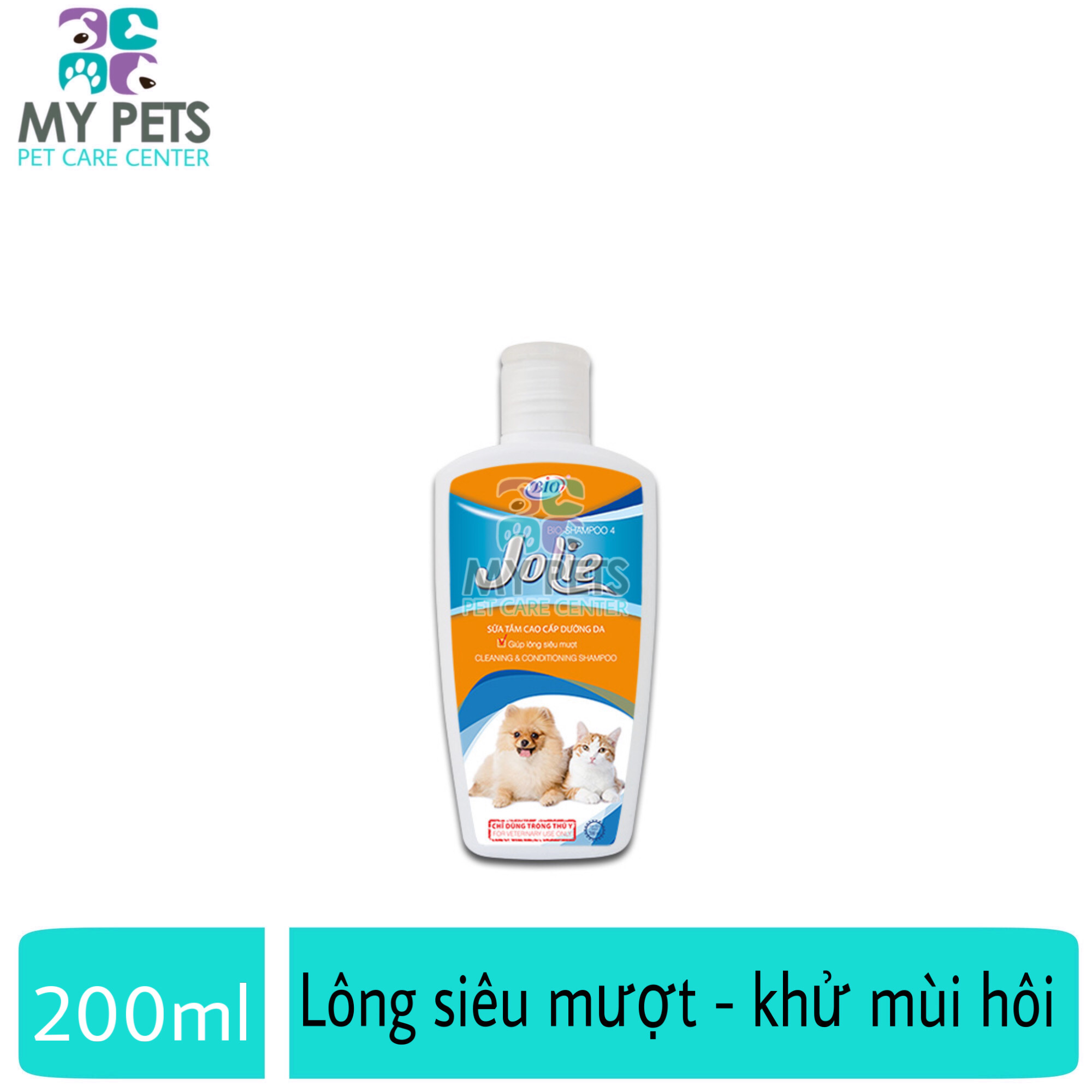 Sữa tắm dưỡng lông khử mùi hôi cho chó mèo - Bio Jolie 200ml