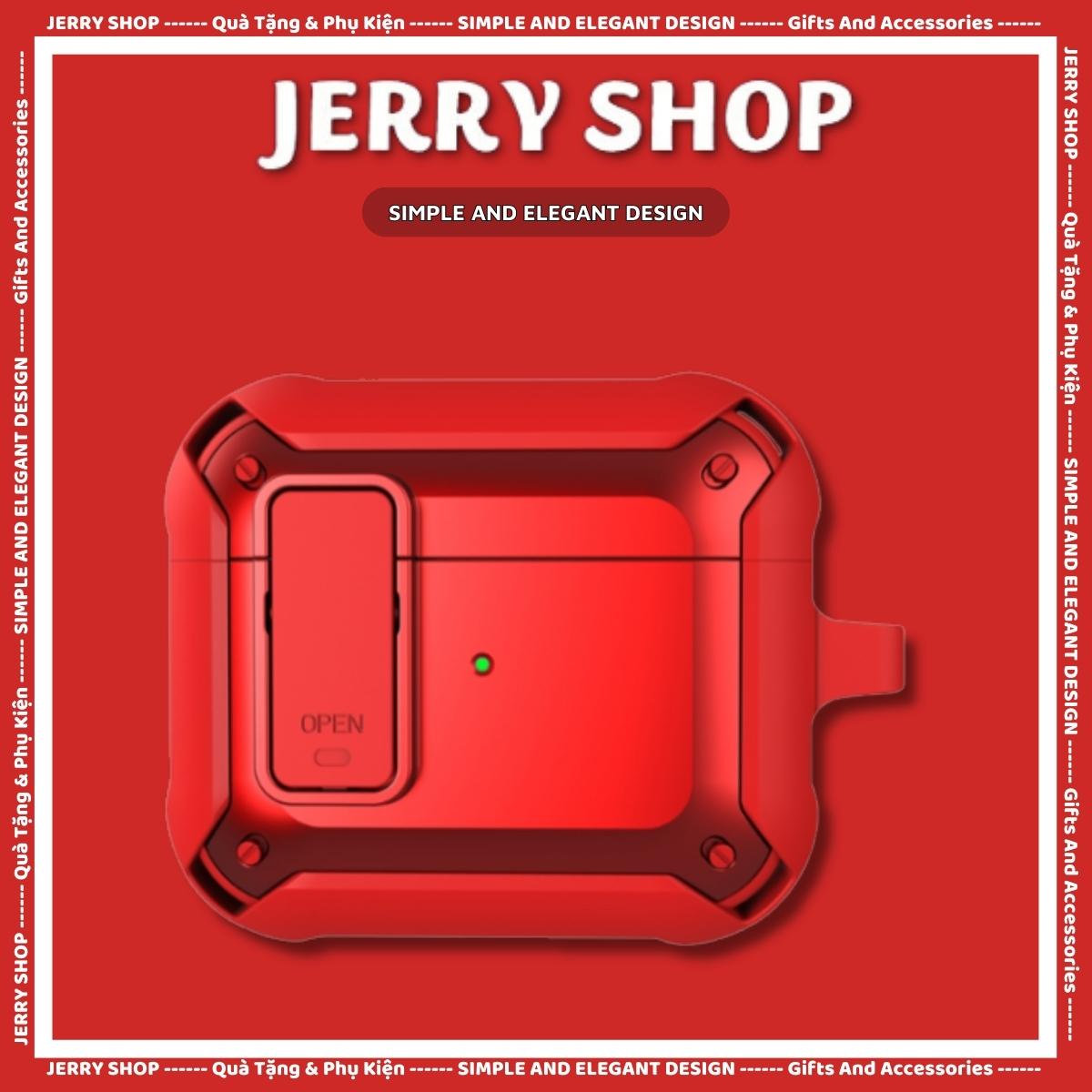 Vỏ đựng ốp CASE  Airpod S 3 /2/1/Pro bảo vệ tai nghe không dây bluetooth, hình Basic có Nút Gài - Jerry Shop