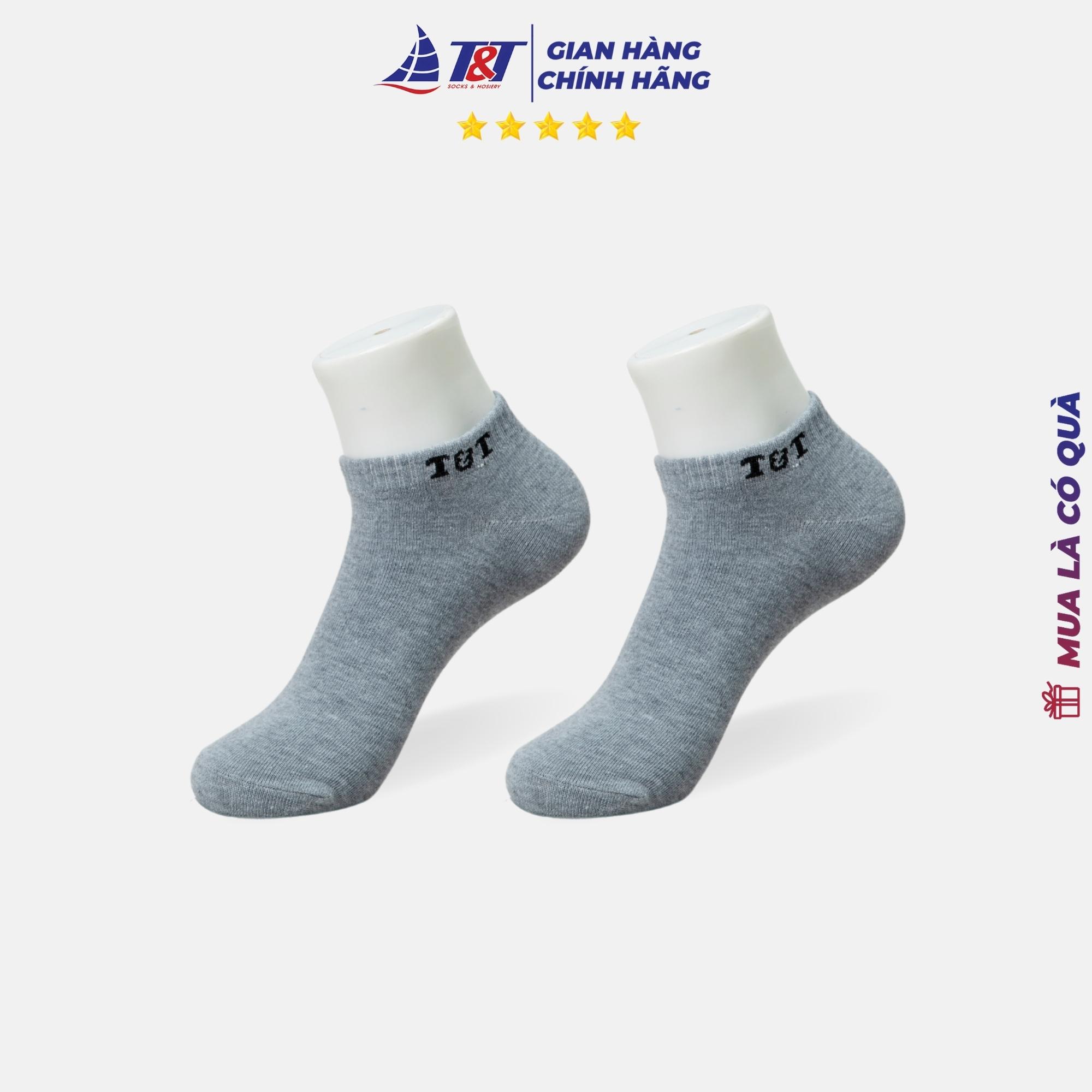 Tất Nam cổ ngắn logo T&T SOCKS - NAM9014