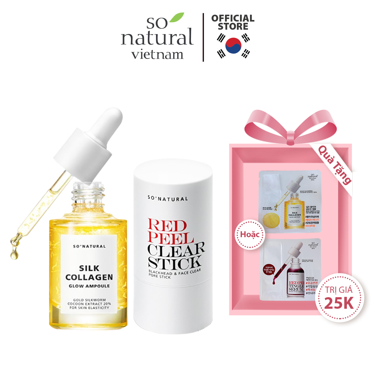 Combo Dưỡng Da Red Peel Clear Stick Và Silk Collagen Ampoule