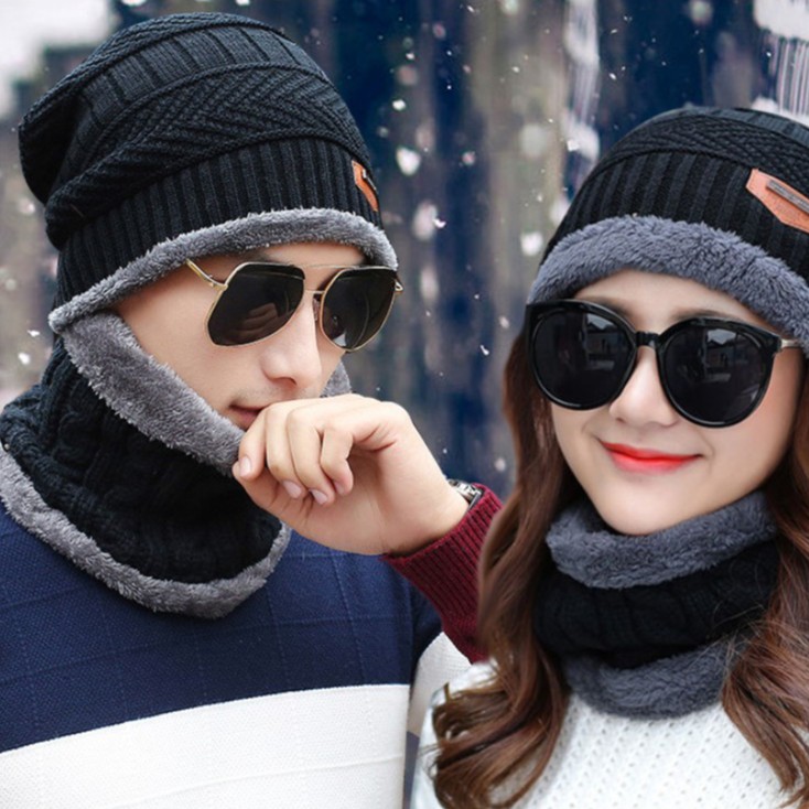 [ TẶNG KÈM KHĂN ] Mũ len kèm khăn lót nỉ siêu ấm, mũ len nam, mũ len nữ, mũ len đẹp, mũ len nữ hàn quốc, mũ len hàn quốc, mũ len nữ hà nội, mũ len nam kiểu hàn quốc, mũ len nữ dễ thương