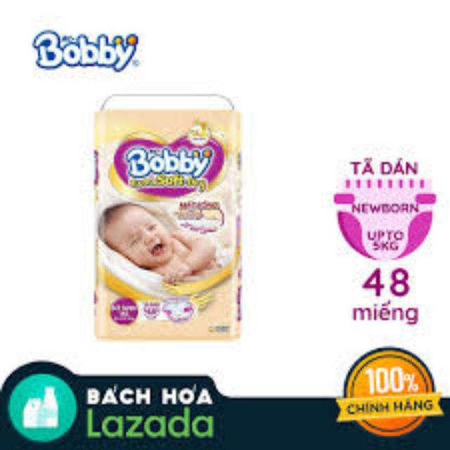 [HCM][SALE XẢ KHO]Tã Dán Cao Cấp Bobby Extra Soft Dry Cho Bé Sơ XS48(DATE Cuối 2022 đến 2023)