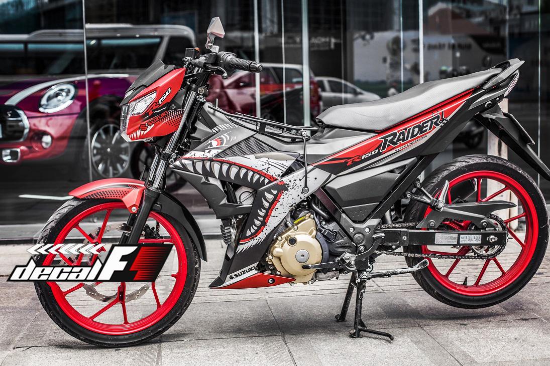 Tem Trùm Raider Fi Đỏ Đen Cá mập