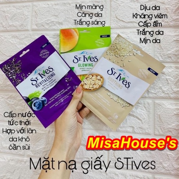 Mặt Nạ Giấy St.Ives Sheet Mask 23ml - Blueberry & Chia Seed cao cấp