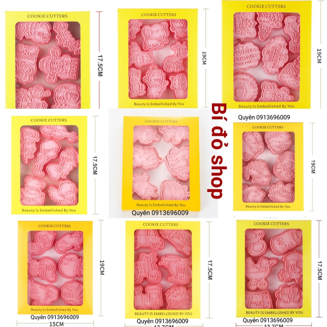 Album Bộ 6 -8 khuôn bánh quy bánh qui cookies cookie 3D bằng nhựa - Bí đỏ shop nguyên liệu dụng cụ làm bánh