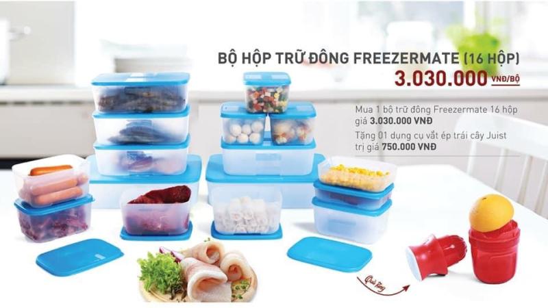 Bộ hộp trữ đông Freezermate (16 hộp) . Tặng dụng cụ vắt trái cây trị giá 750.000 VNĐ