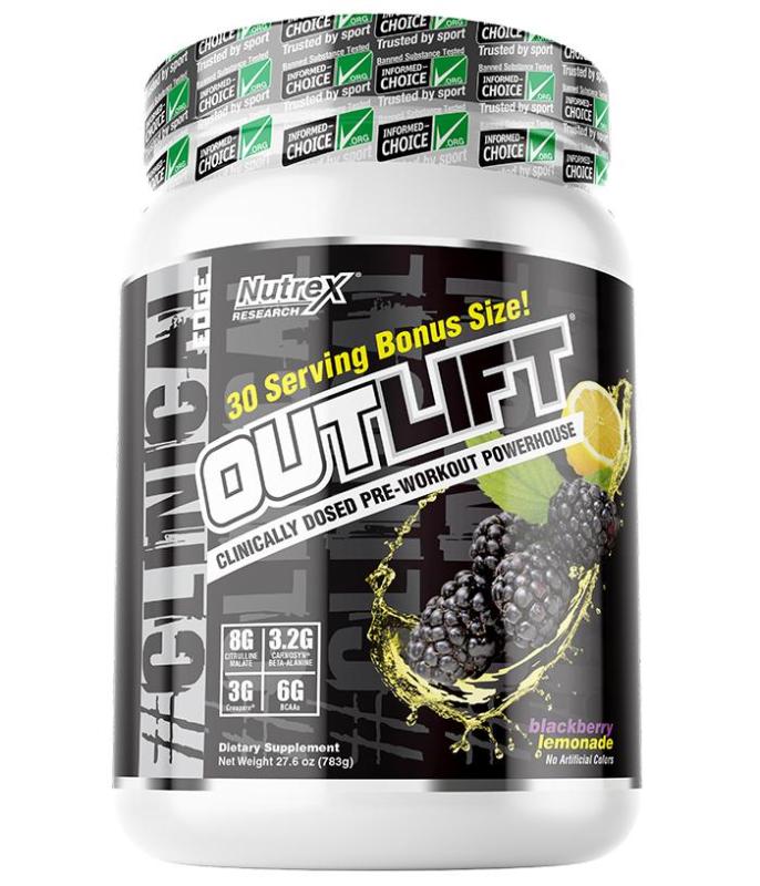 Nutrex Outlift Pre-Workout (30 Liều Dùng) Hổ trợ tăng sức mạnh trong tập luyện+ QUÀ TẶNG nhập khẩu