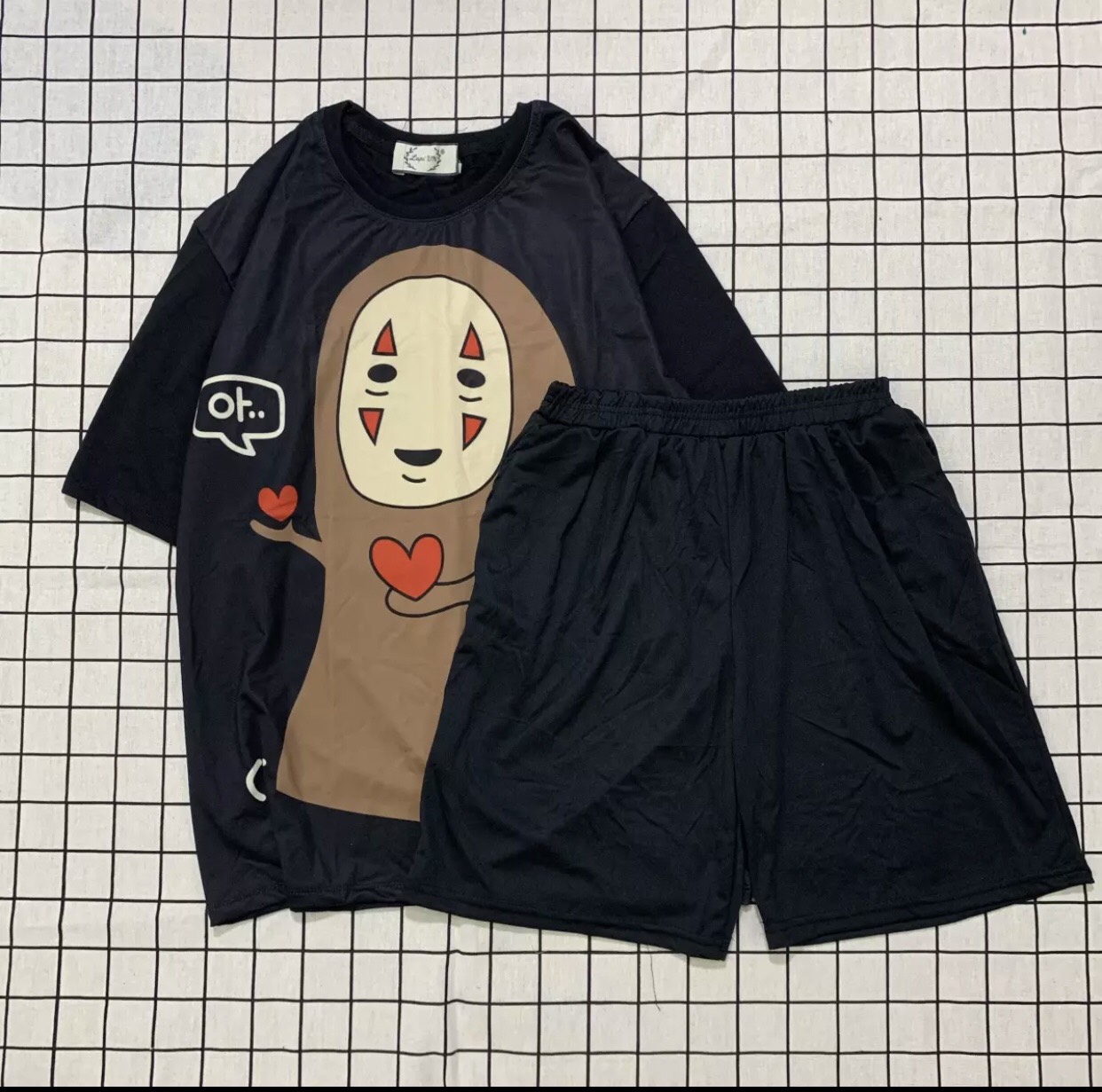 Sét bộ coton chung vô diện cực dễ thương, sét bộ thun,sét bộ unisex,sét bộ hoạt hình đáng yêu ttslb0049