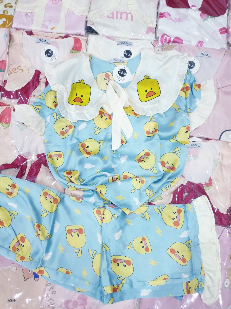 Đồ bộ mặc nhà Pijama lụa satin cao cấp form dài