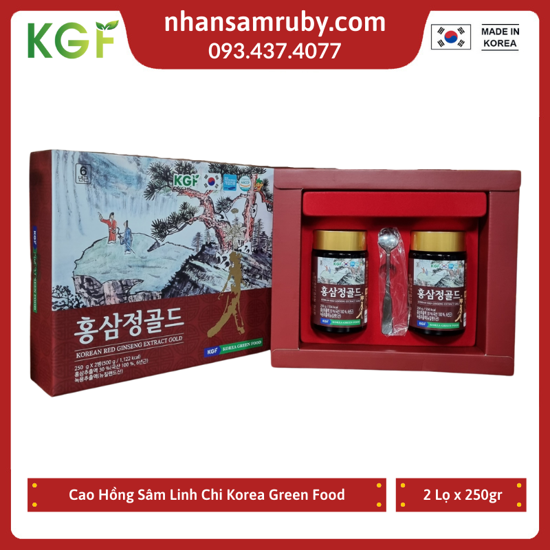 Cao hồng sâm linh chi hàn quốc cao cấp kgf 250g x 2 lọ.