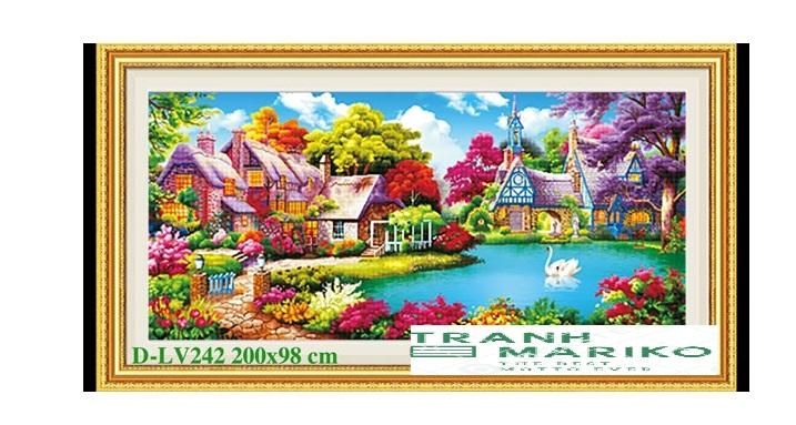 [HCM]Tranh đính đá Gia Đình Hạnh Phúc  LV242 kích thước 200 x 98cm