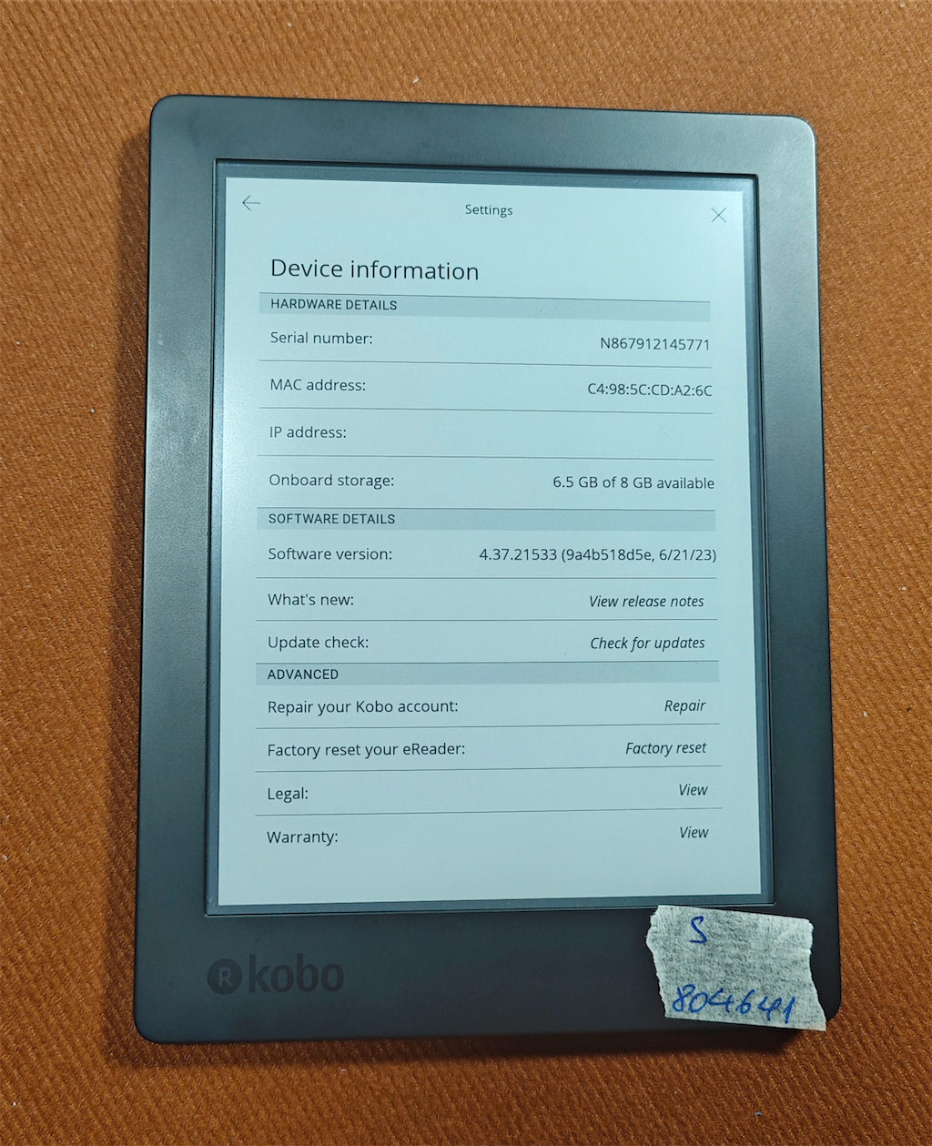 Máy Đọc Sách Kobo Aura H20 Edition 2 - 6.8inch - Đã Cài Koreader