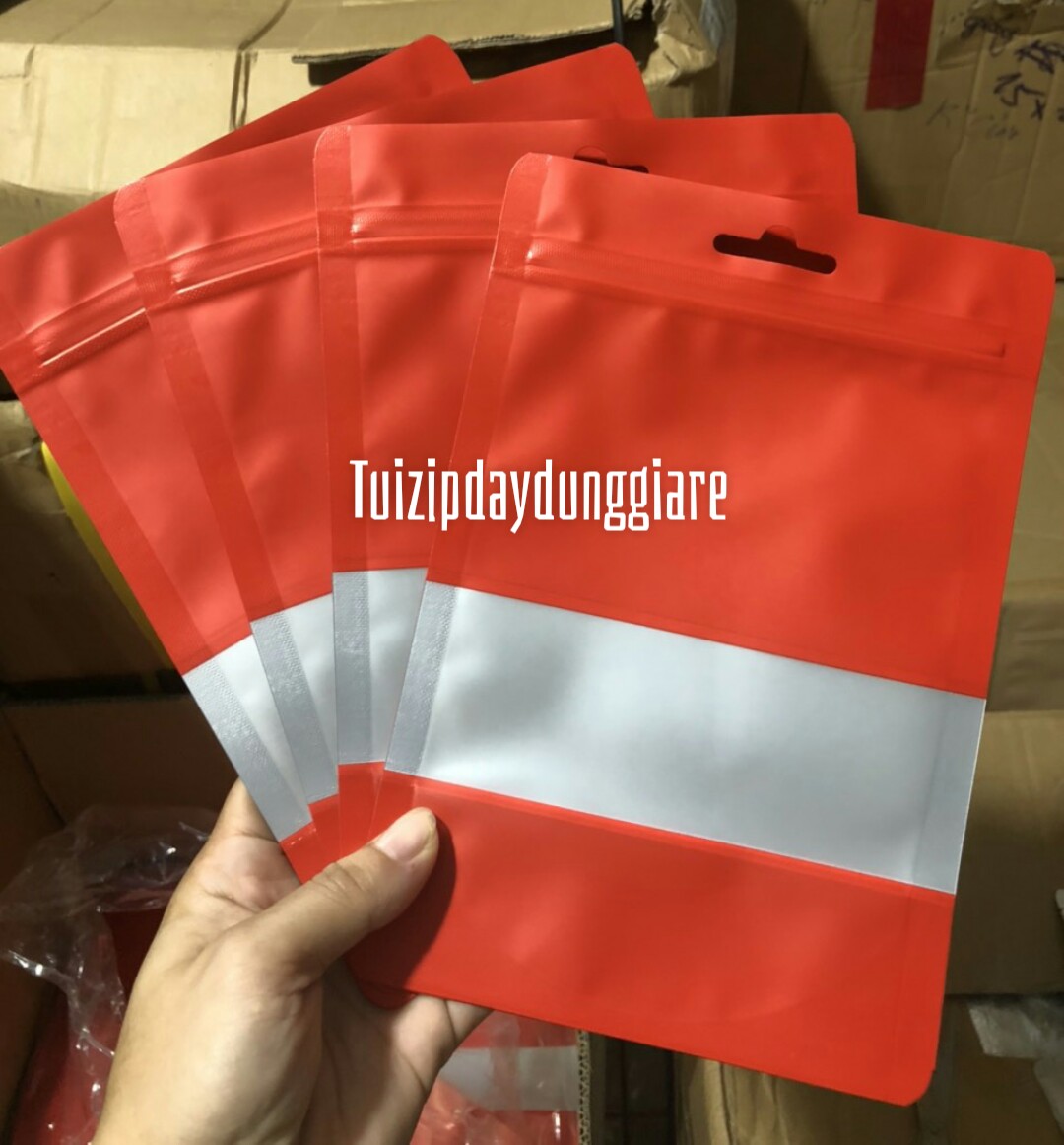 1kg - túi zipper cửa sổ tràn (Nhiều màu)