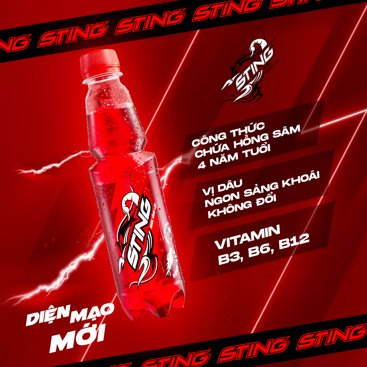 [Sale 25.10-Vc 12%] Combo of 2 Boxes of 24 Cans of Sting Strawberry Energy Drink (320Ml/Can)