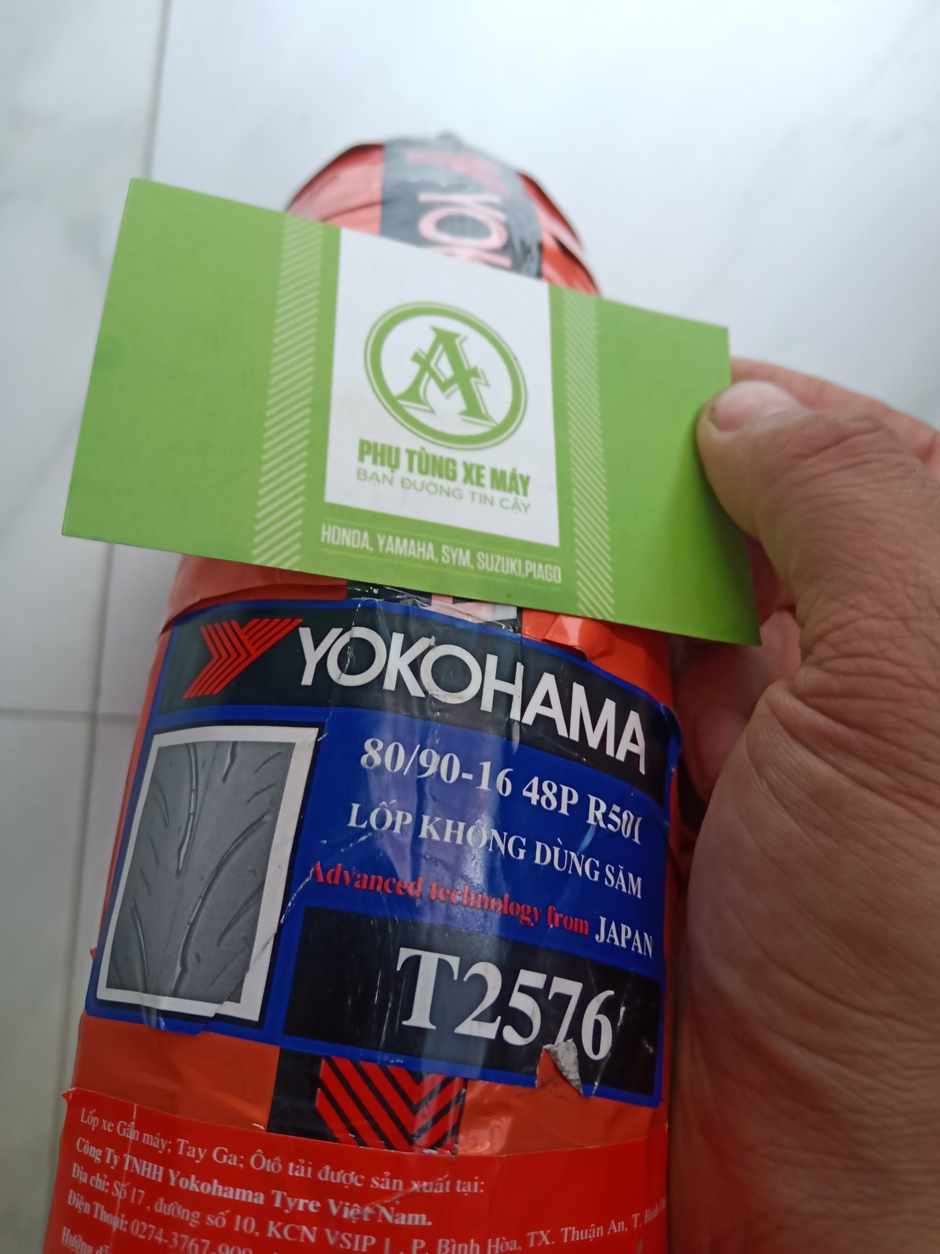 Lốp xe máy YOKOHAMA 80/90-16 ( Bánh sau Nouvo )