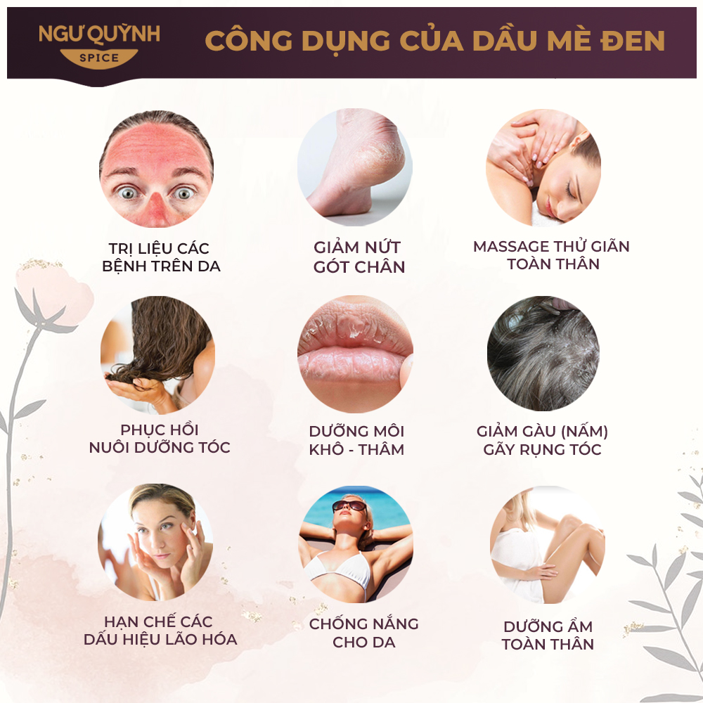 DẦU MÈ ĐEN (DẦU VỪNG) NGUYÊN CHẤT 100% (250 ML)