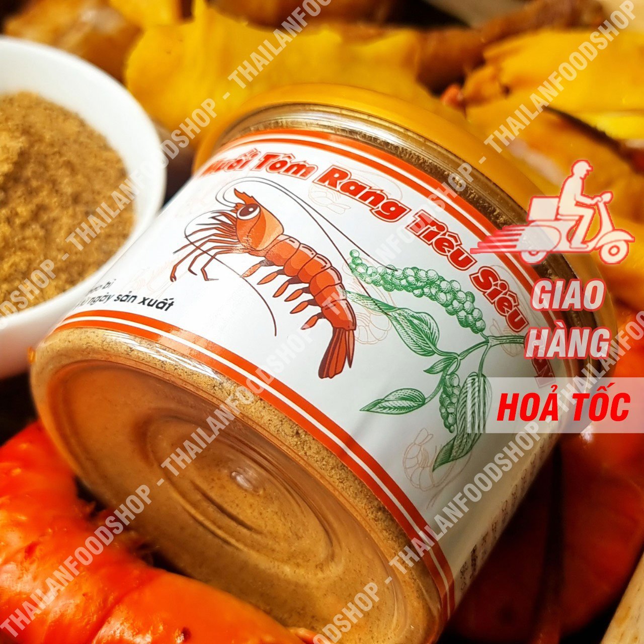 Muối Tôm Rang Tiêu Siêu Ngon - Lon 250gr