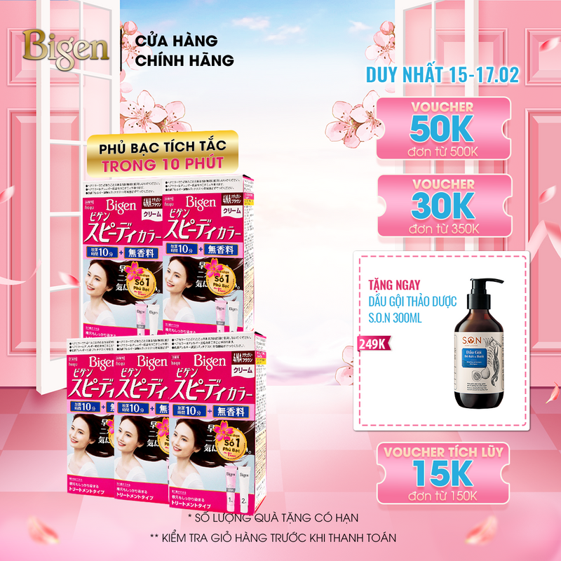 Combo 5 hộp thuốc nhuộm phủ bạc Bigen Nhật nhập khẩu Nhật Bản