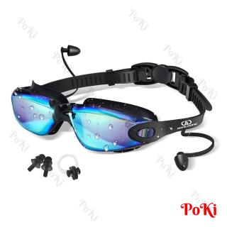 Kính bơi tráng GƯƠNG Ánh Kim PRO 8016 - gồm bịt tai, kính bơi ngăn UV thời trang cao cấp - POKI thumbnail