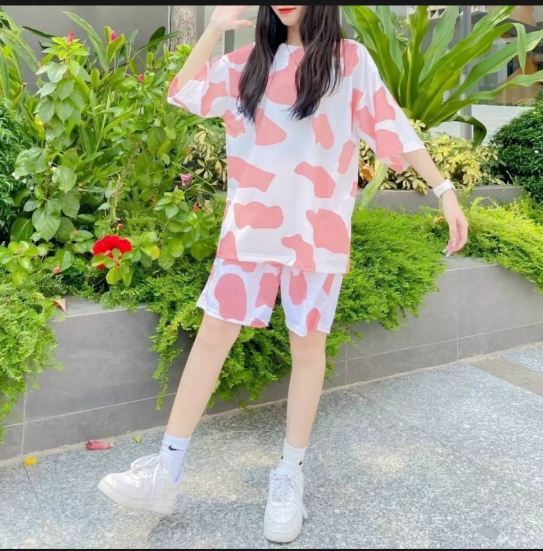 Bộ Quần Áo thun Nam Nữ Họa Tiết BÒ SỮA độc đẹp vải thun lạnh siêu mát thiết kế thời trang