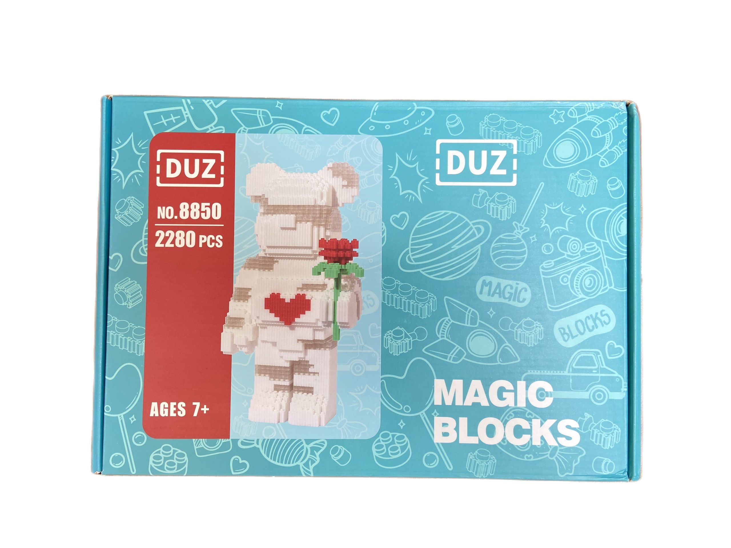 Xếp hình Lego 3D BearBrick ngồi cute cỡ 20cm ( 2000+ mảnh)
