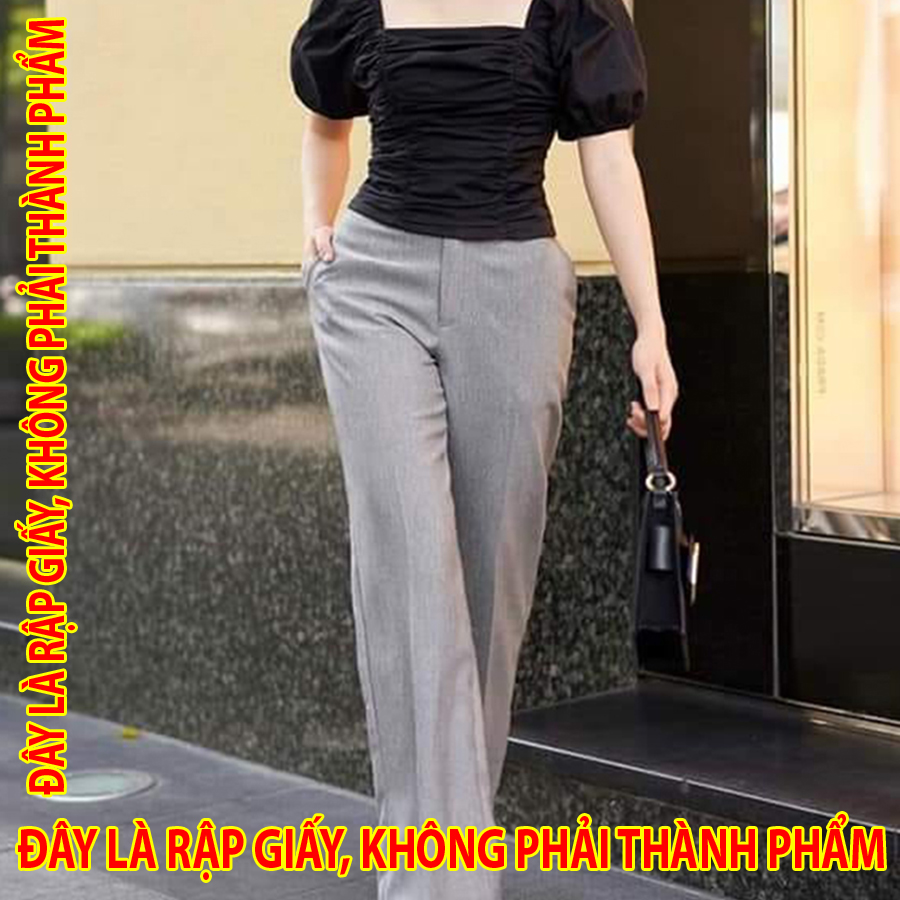 Rập giấy dc043 - bộ công sở áo nhún quần suông vểnh