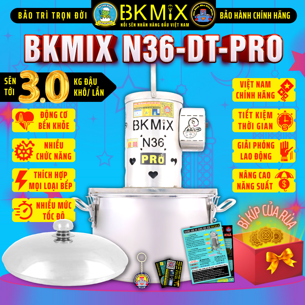 Nồi sên nhân BKMIX 3.0KG N36-DT-PRO (điều tốc)