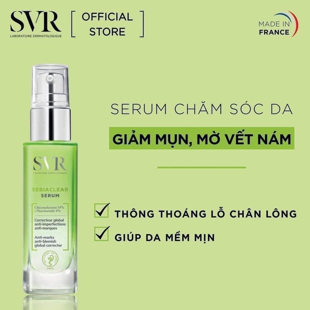 Serum SVR Sebiaclear 30ml, Tinh Chất Làm Giảm Mụn & Mờ Nám Thâm