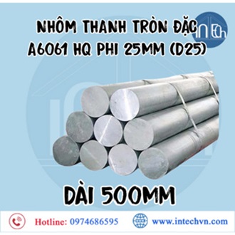 NHÔM THANH TRÒN ĐẶC A6061 HQ Phi 25mm (D25)