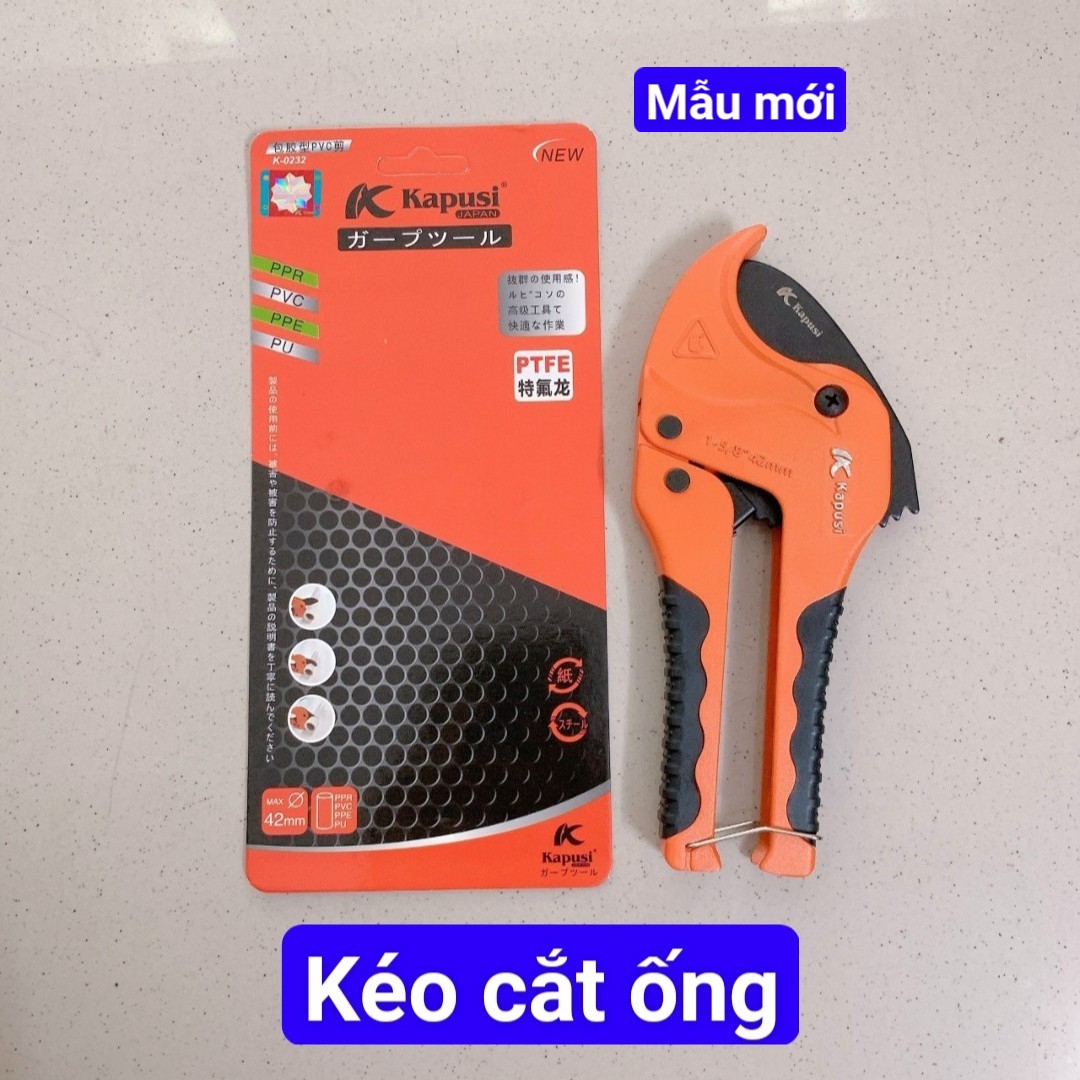 [HCM]Kéo cắt ống nhựa Kapusi cắt đến ống 42 tay đen, kéo cắt ống điện kéo cắt ống nước PVC và PP, KÉO CẮT ỐNG NHỰA PVC KAPUSI - TAY CẦM CÁN ĐEN - CHUYÊN CẮT ỐNG NƯỚC, PVC, mầu mẫu tay cầm chắc chắn lưỡi đen sắc bén