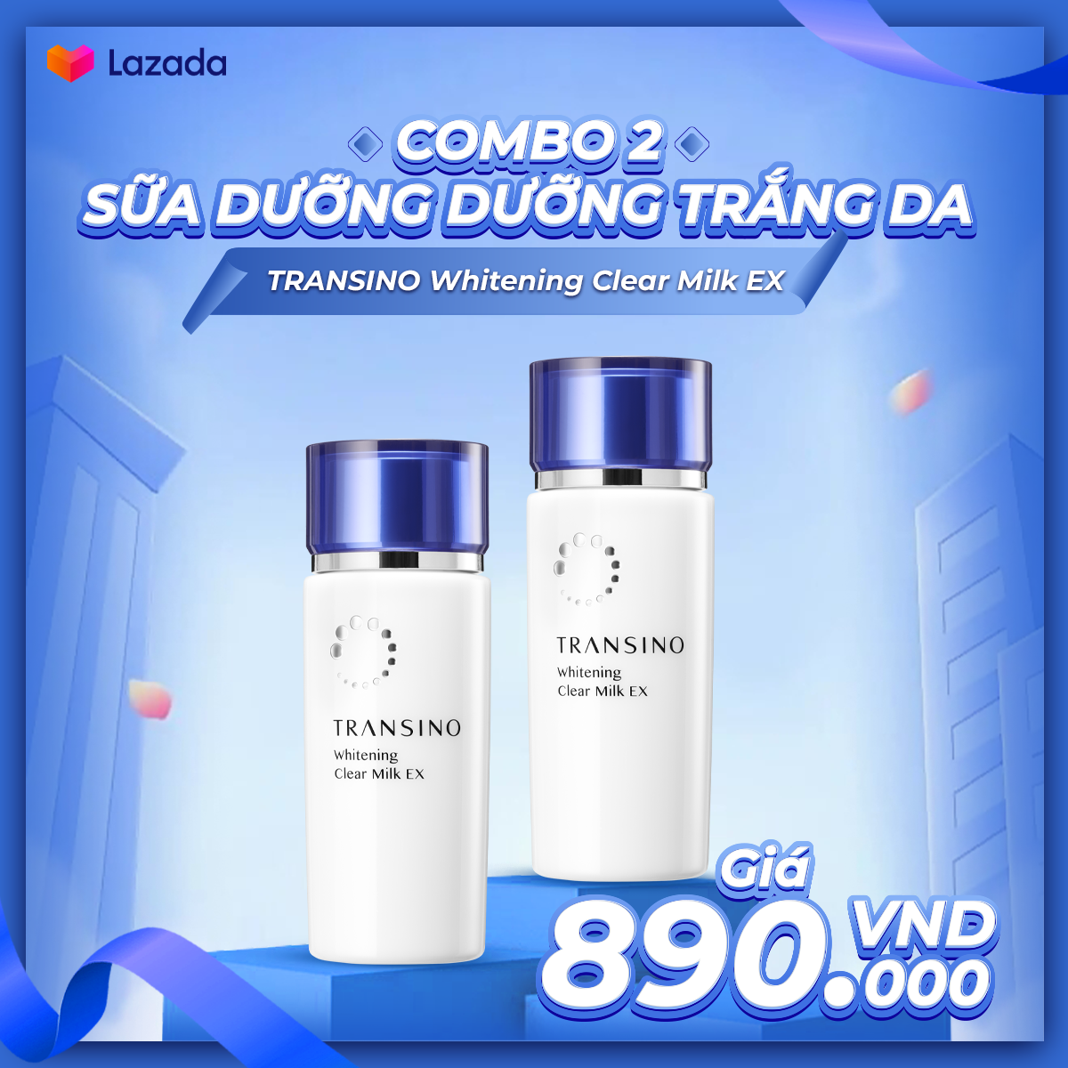 Combo 2 Sữa Dưỡng Dưỡng Trắng Da TRANSINO