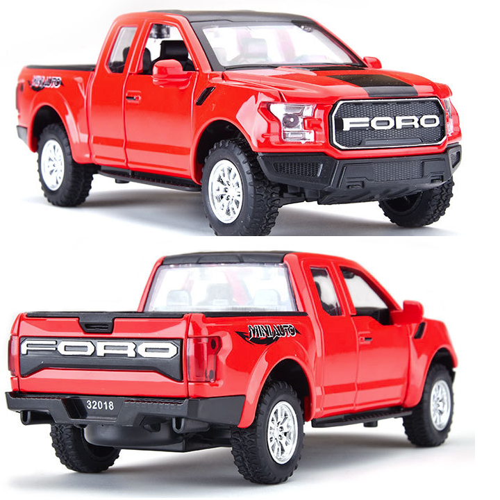 Mô hình xe ô tô ford raptor offroad 1:32 - Xe ô tô đồ chơi trẻ em có đèn và âm thanh mở các cửa