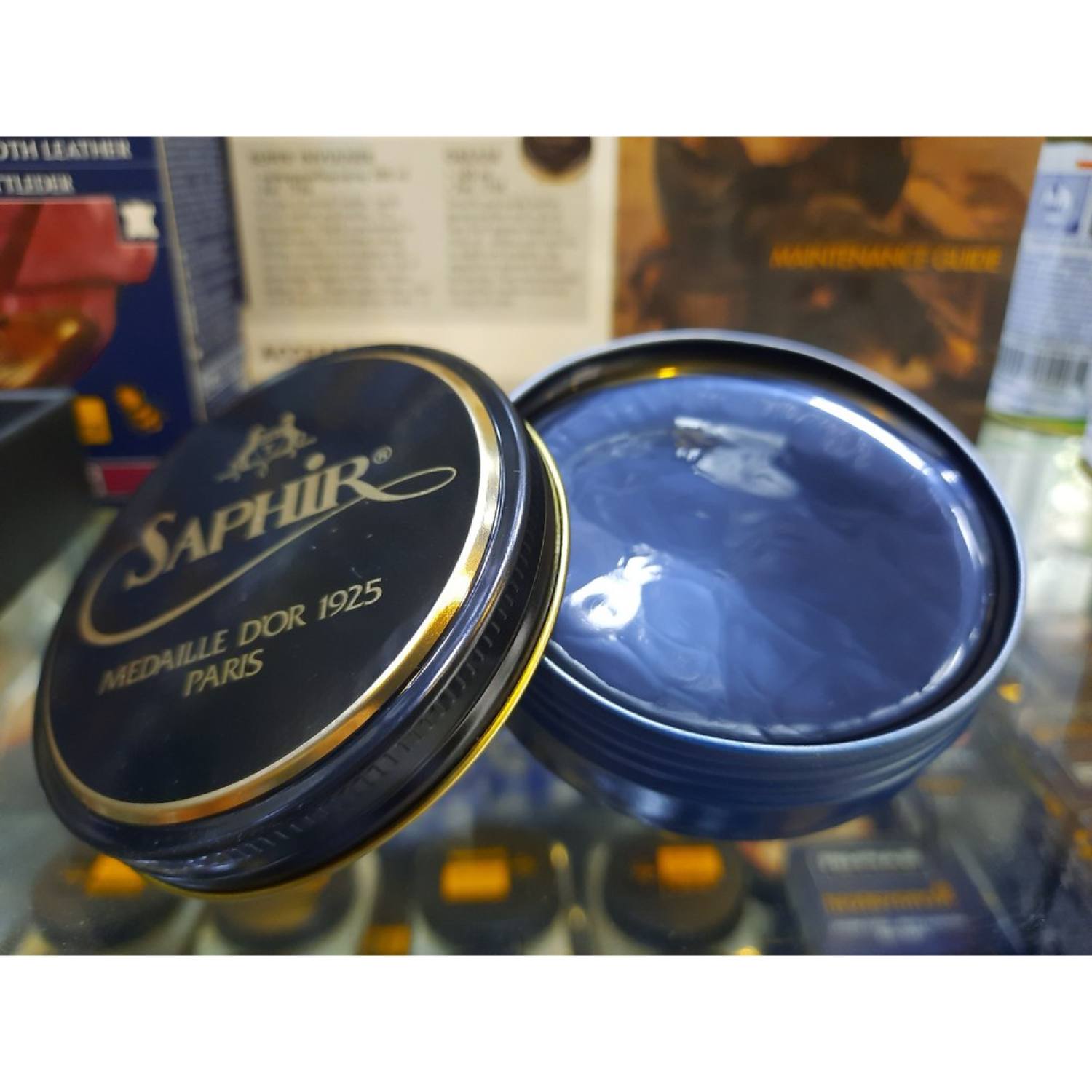 Xi Đánh Giày Cao Cấp Xanh Navy dạng sáp Saphir MDO