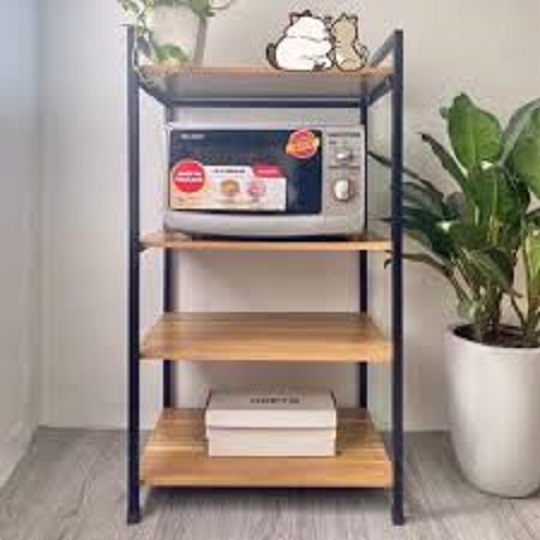 KỆ GỖ KHUNG SẮT 4 TẦNG